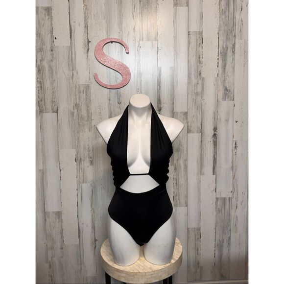 Windsor Black Halter Cutout One-Piece bodysuit Women’s Size Small - Picture 1 of 6